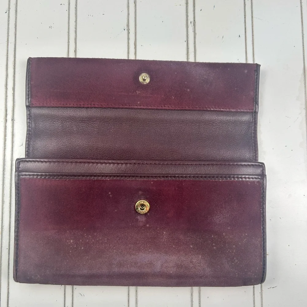 Women's Gucci Burgundy Red Suede Wallet with Gold Hardware